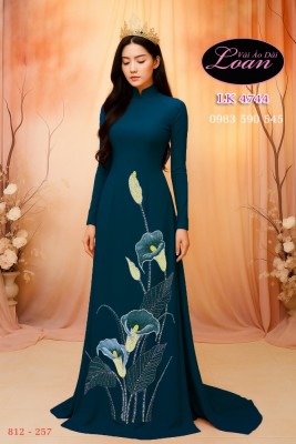 Vải áo dài kết hoa thủy vu-ADK 12445