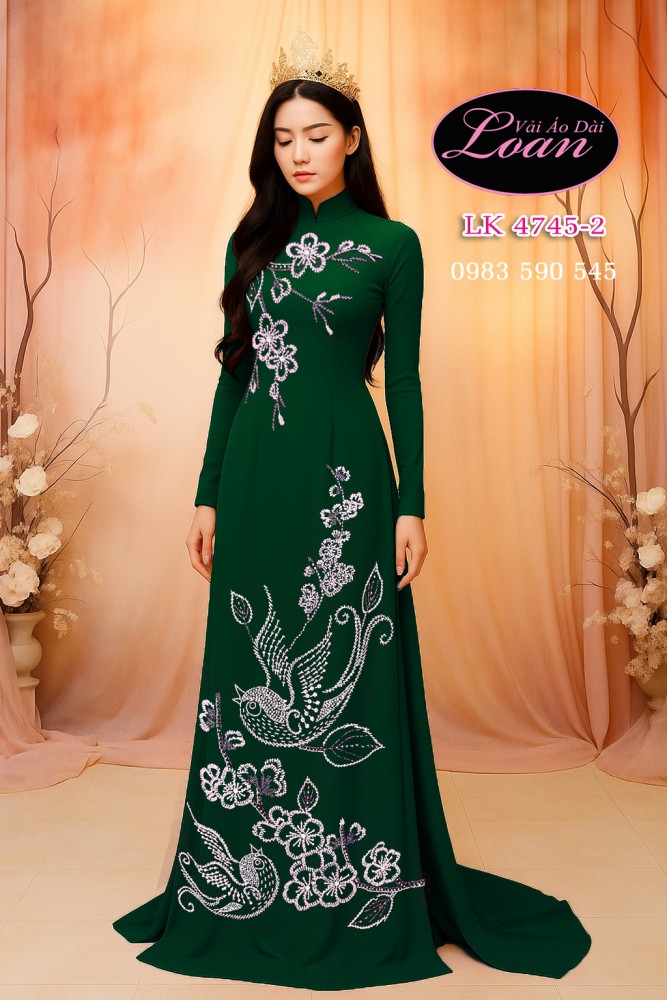 Vải áo dài kết cườm cao cấp