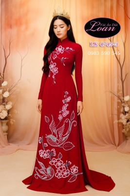 Vải áo dài kết cườm cao cấp-ADK 12446