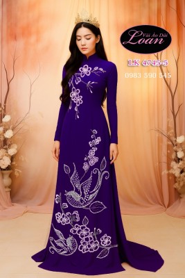 Vải áo dài kết cườm cao cấp-ADK 12446