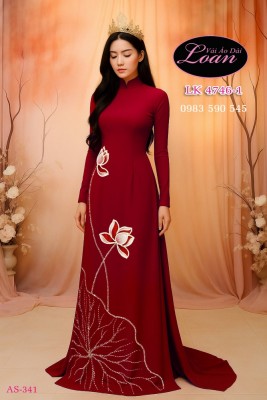 Vải áo dài kết hoa sen cao cấp-ADK 12447