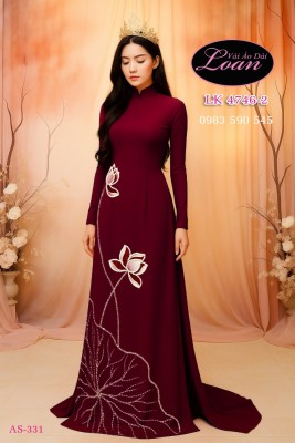 Vải áo dài kết hoa sen cao cấp-ADK 12447