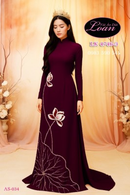 Vải áo dài kết hoa sen cao cấp-ADK 12447