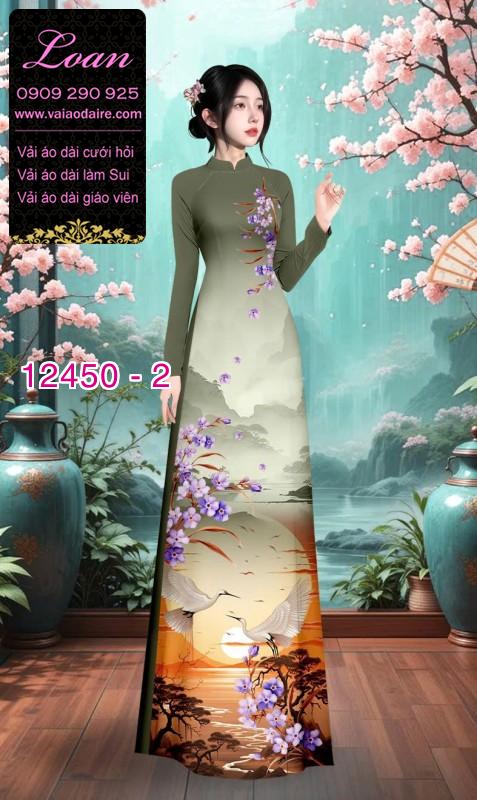 Vải áo dài phong cảnh in 3D
