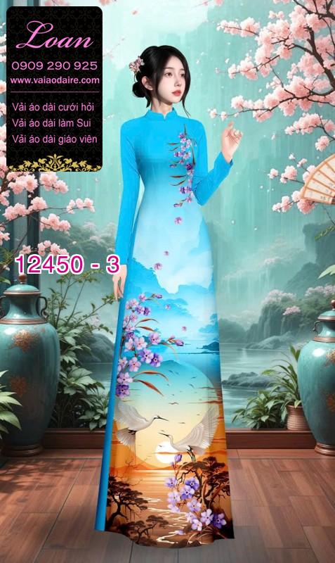 Vải áo dài phong cảnh in 3D