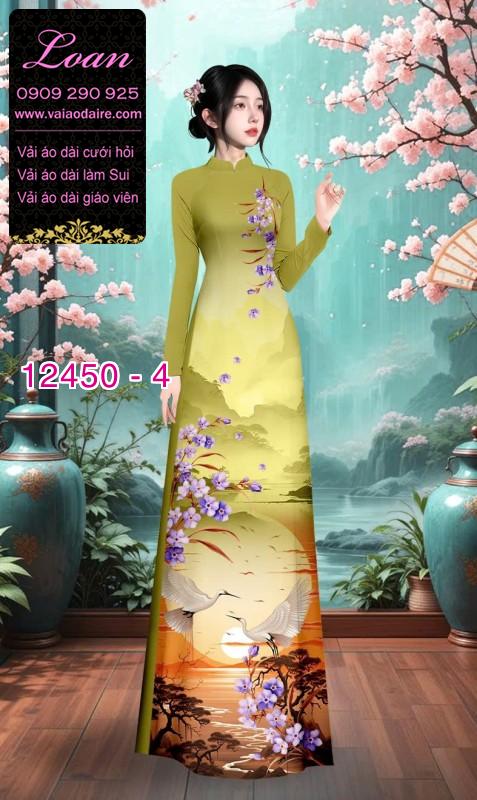 Vải áo dài phong cảnh in 3D