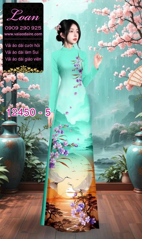 Vải áo dài phong cảnh in 3D