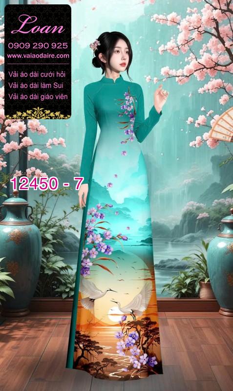 Vải áo dài phong cảnh in 3D