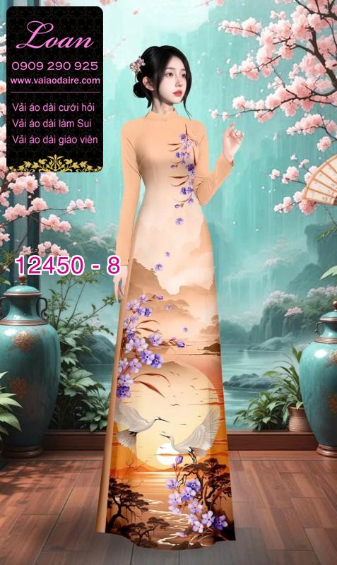 Vải áo dài phong cảnh in 3D
