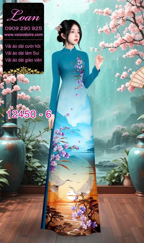 Vải áo dài phong cảnh in 3D