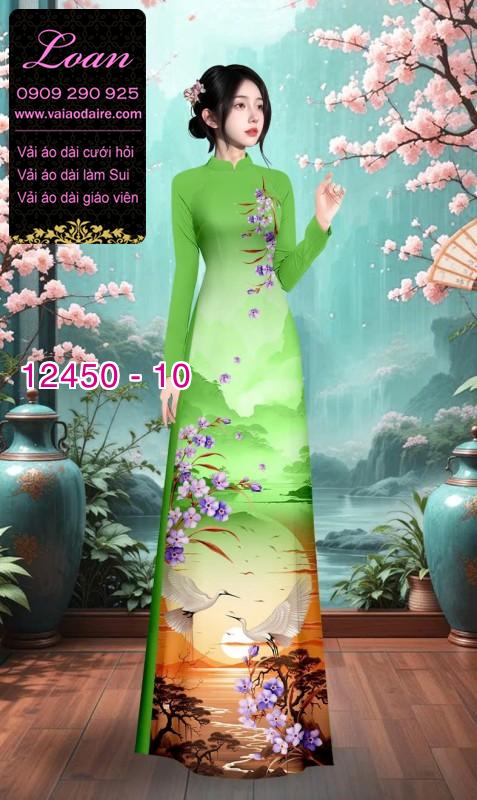 Vải áo dài phong cảnh in 3D