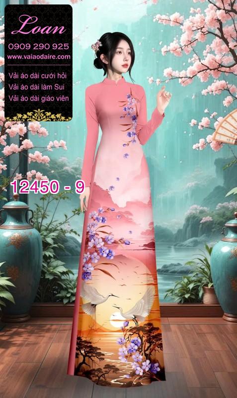 Vải áo dài phong cảnh in 3D