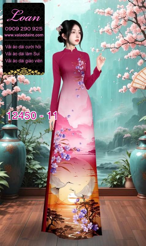 Vải áo dài phong cảnh in 3D