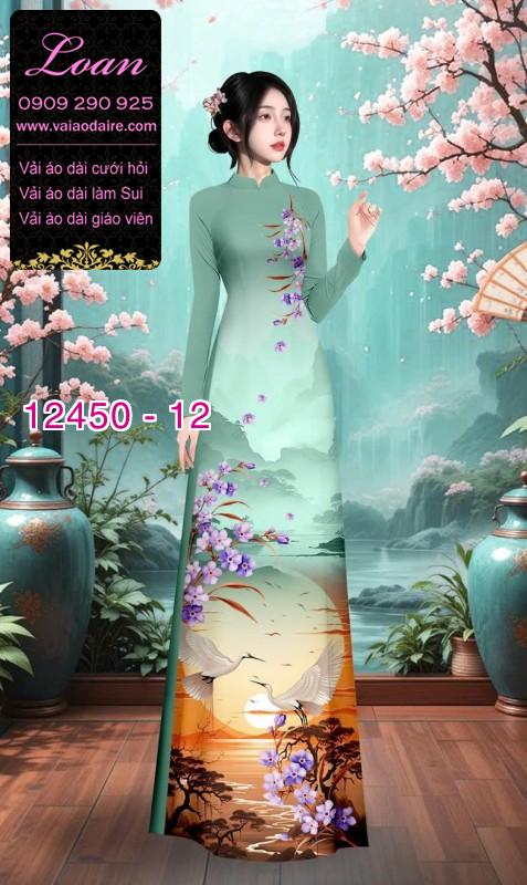 Vải áo dài phong cảnh in 3D