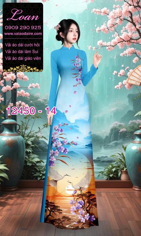 Vải áo dài phong cảnh in 3D