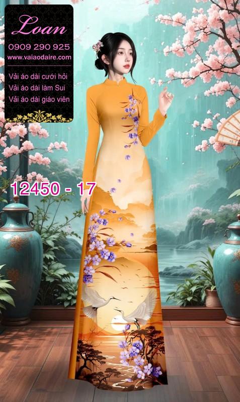 Vải áo dài phong cảnh in 3D