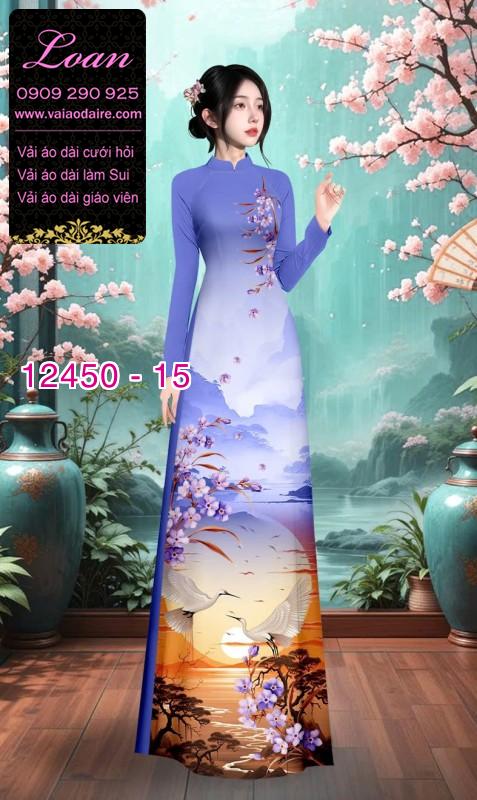 Vải áo dài phong cảnh in 3D