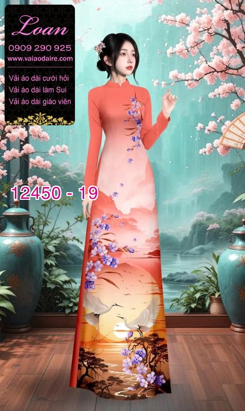 Vải áo dài phong cảnh in 3D