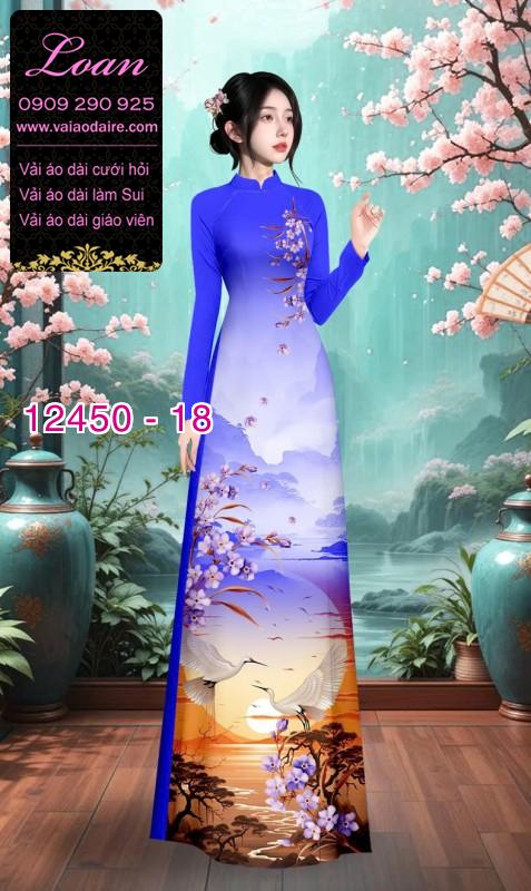 Vải áo dài phong cảnh in 3D