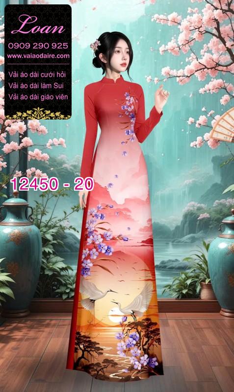 Vải áo dài phong cảnh in 3D