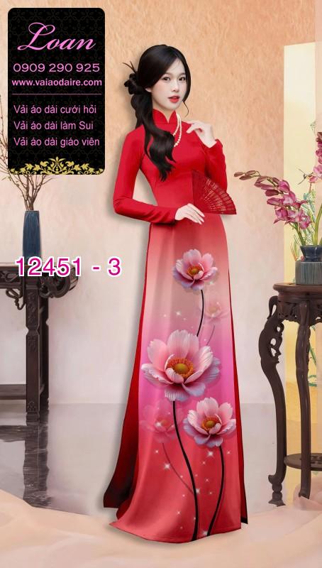 Vải áo dài hoa in 3D