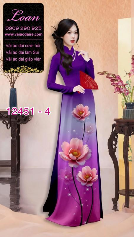 Vải áo dài hoa in 3D