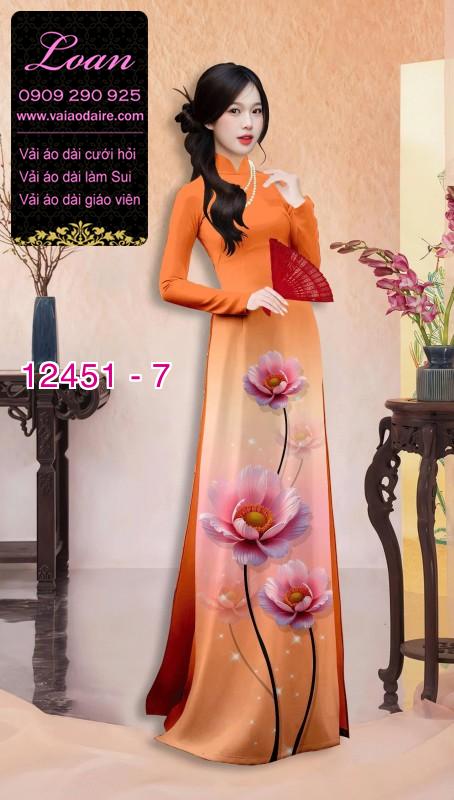Vải áo dài hoa in 3D
