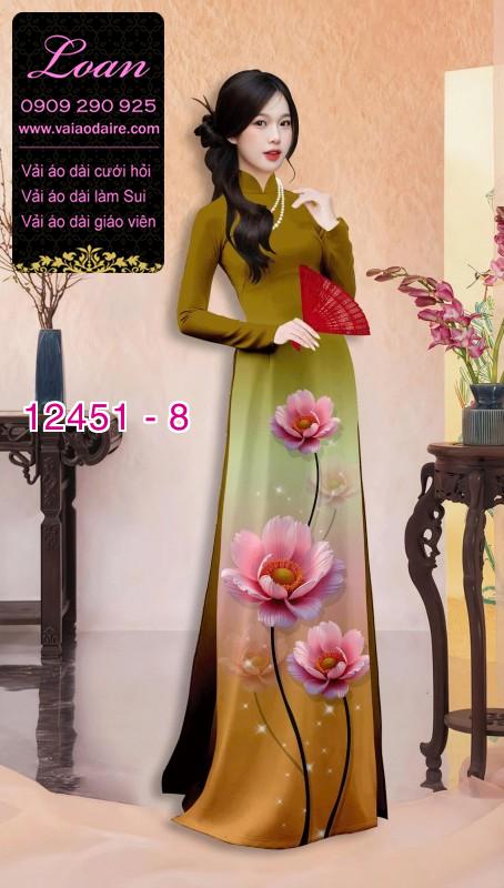 Vải áo dài hoa in 3D