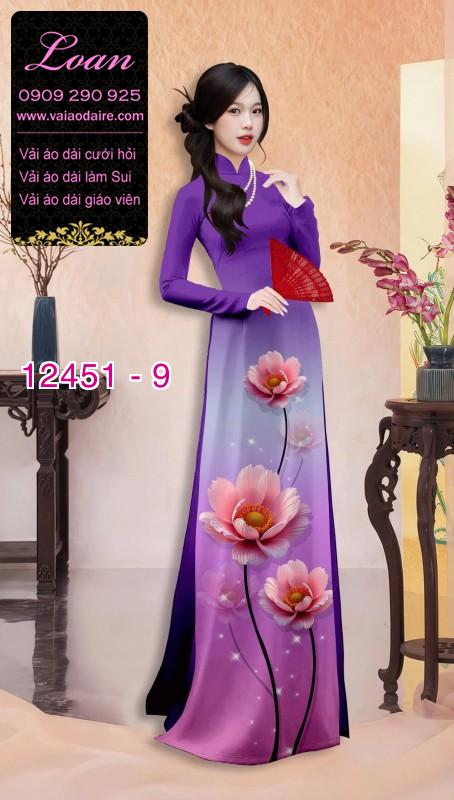 Vải áo dài hoa in 3D