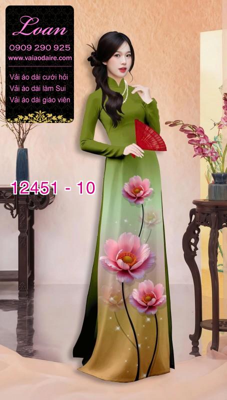 Vải áo dài hoa in 3D