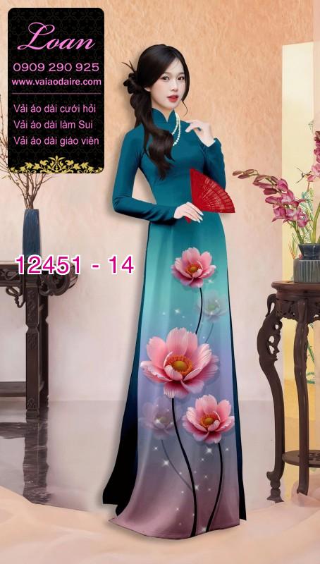 Vải áo dài hoa in 3D