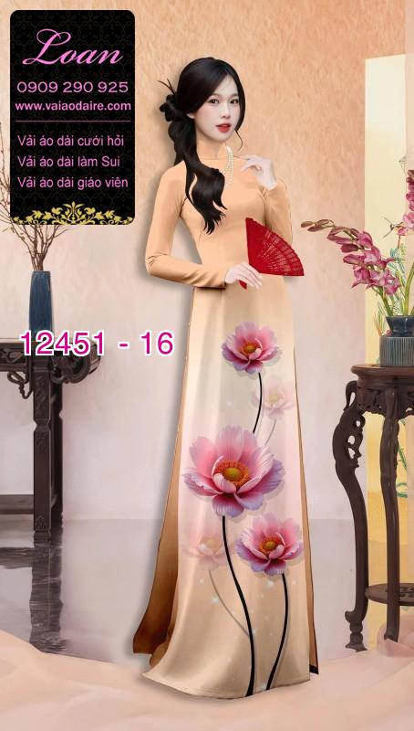 Vải áo dài hoa in 3D