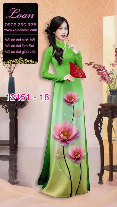 Vải áo dài hoa in 3D