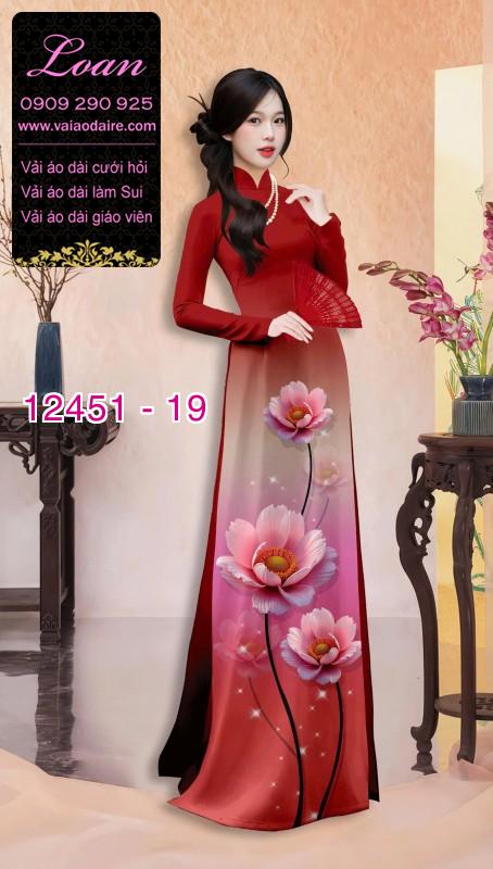Vải áo dài hoa in 3D