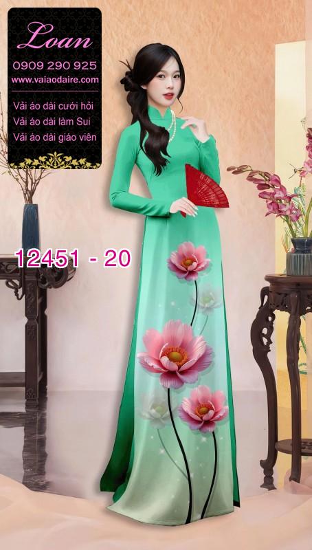 Vải áo dài hoa in 3D
