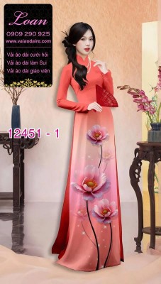 Vải áo dài hoa in 3D-DT 12451