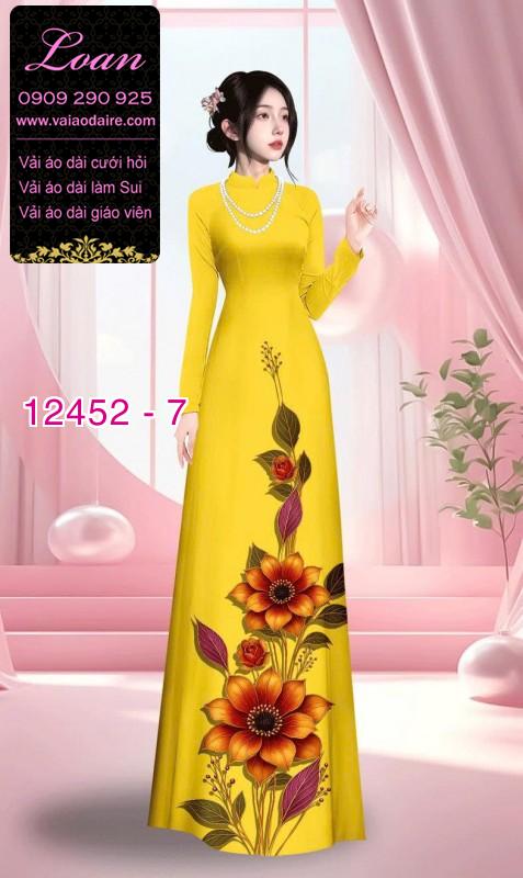 Vải áo dài hoa in 3D
