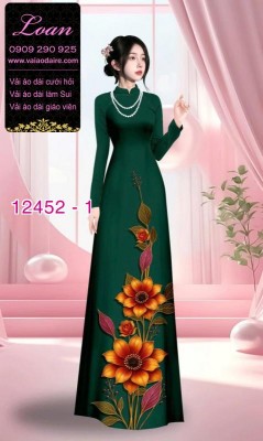 Vải áo dài hoa in 3D-DT 12452