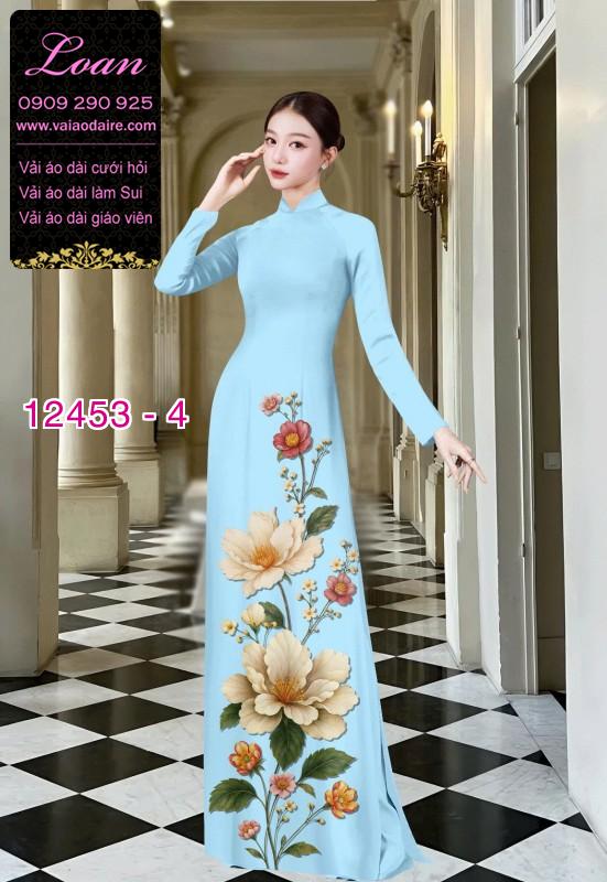Vải áo dài hoa in 3D