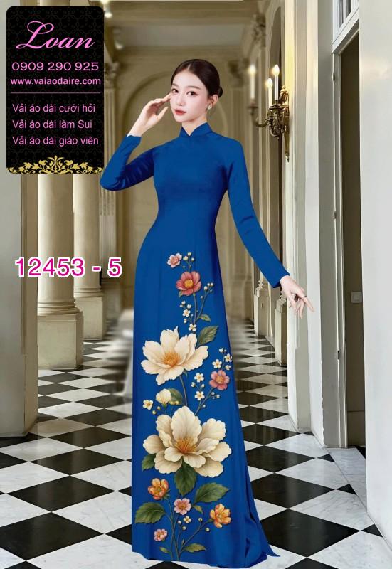 Vải áo dài hoa in 3D