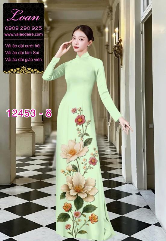 Vải áo dài hoa in 3D