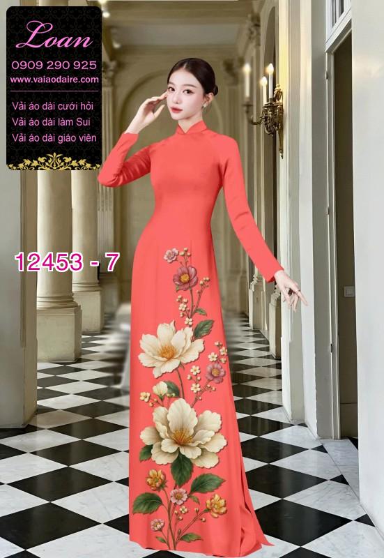 Vải áo dài hoa in 3D