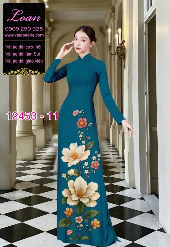 Vải áo dài hoa in 3D