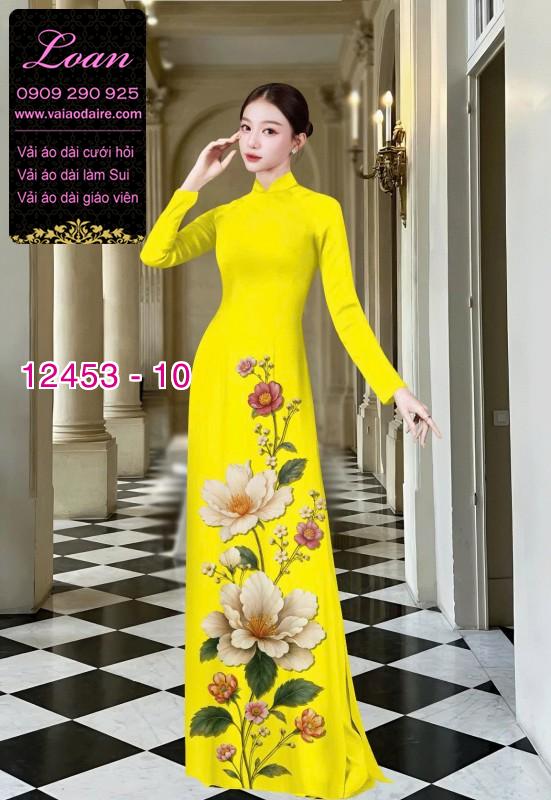 Vải áo dài hoa in 3D
