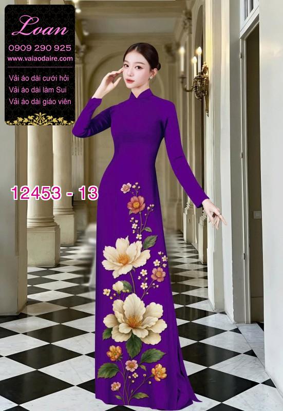 Vải áo dài hoa in 3D