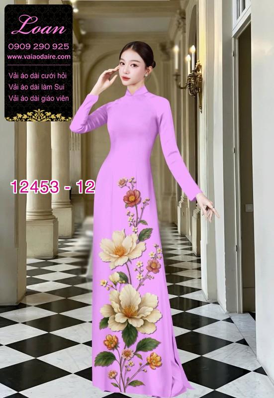 Vải áo dài hoa in 3D