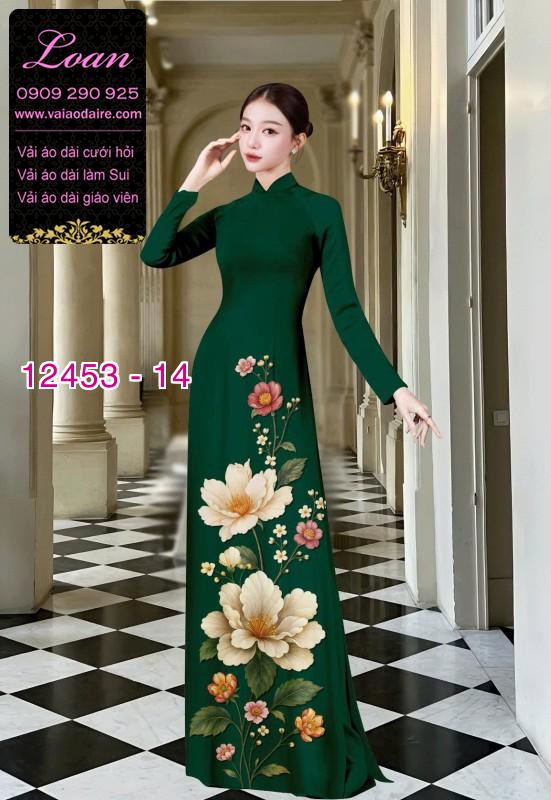 Vải áo dài hoa in 3D