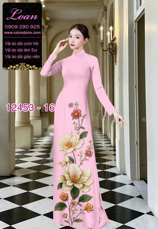 Vải áo dài hoa in 3D