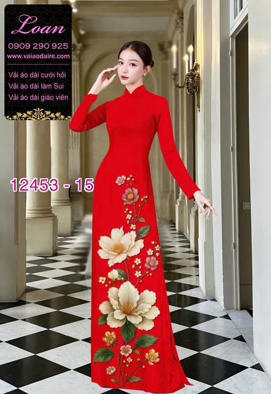 Vải áo dài hoa in 3D