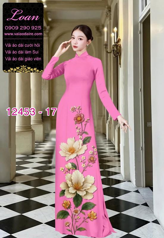 Vải áo dài hoa in 3D